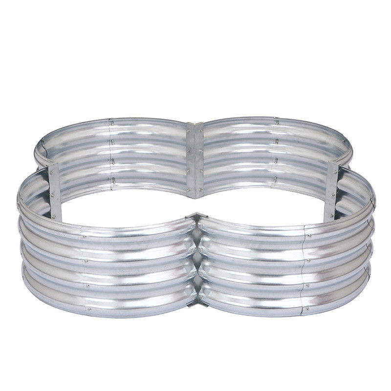 Galvanized Raised Garden Beds Outdoor Planter For Gardening Vegetables 3*3*1 Ft Irregular Sharp Metal Garden Box(Sliver)