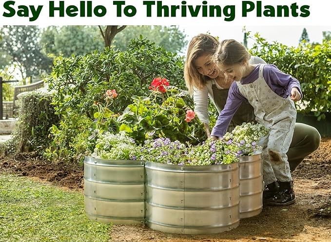 Galvanized Raised Garden Beds Outdoor Planter For Gardening Vegetables 3*3*1 Ft Irregular Sharp Metal Garden Box(Sliver)