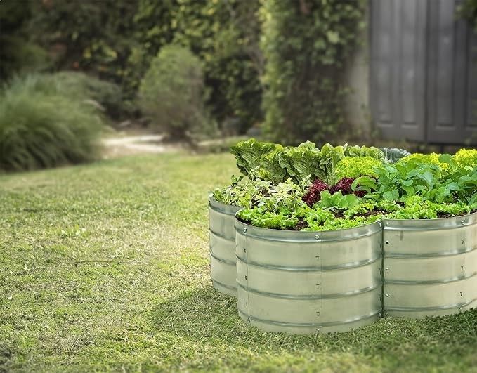 Galvanized Raised Garden Beds Outdoor Planter For Gardening Vegetables 3*3*1 Ft Irregular Sharp Metal Garden Box(Sliver)