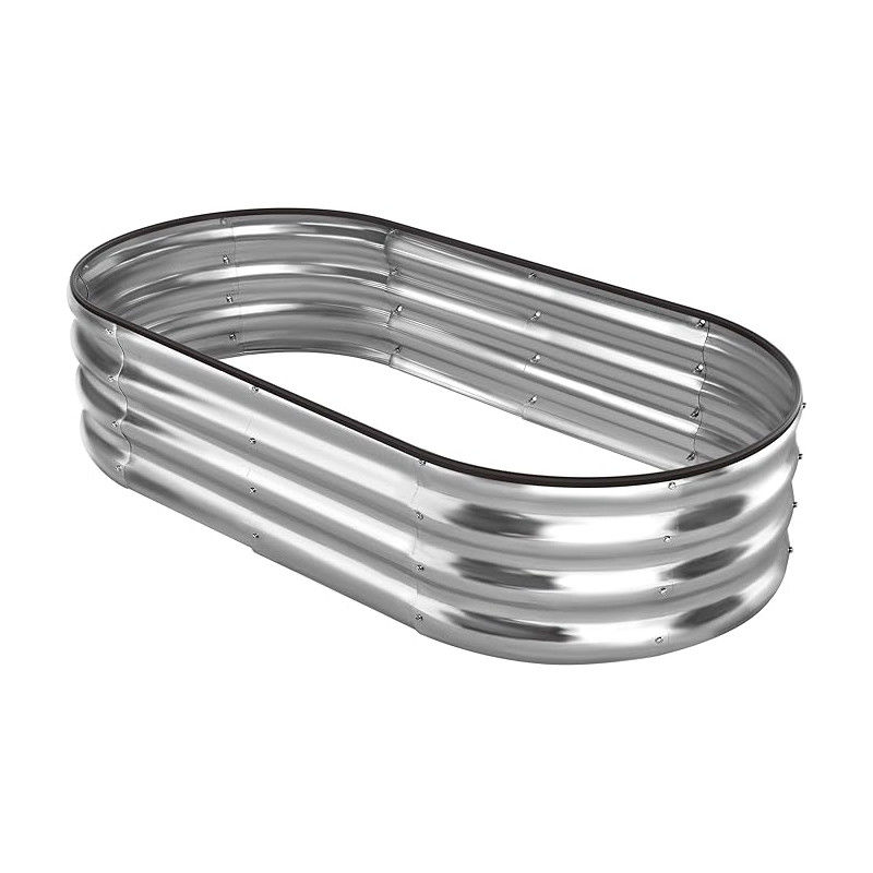 8*3*1Ft Bitki yetiştirme bahçe kutusu yükseltilmiş çiçek yatağı galvanizli metal bitki yetiştirme cihazı yükseltilmiş bahçe yatağı bahçecilik için dışarıda