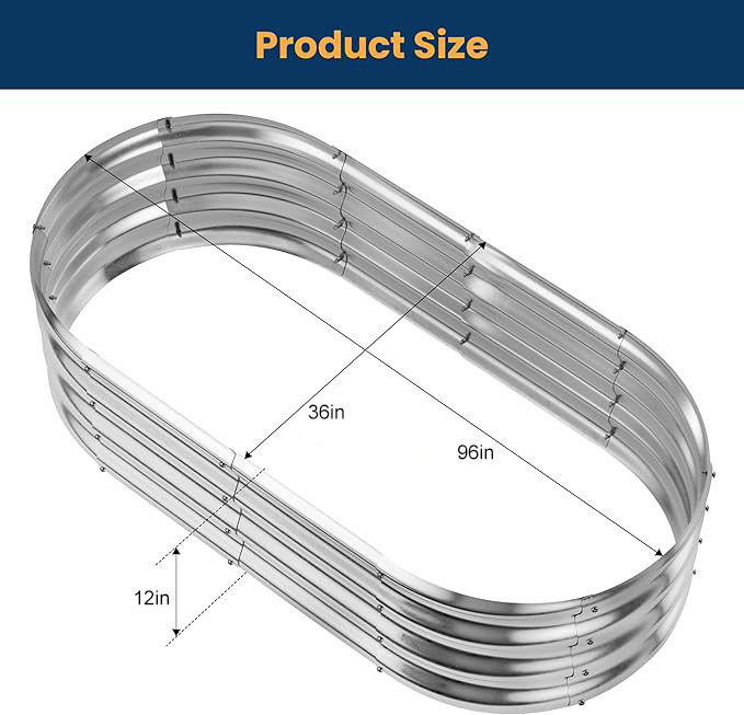 8*3*1Ft Bitki yetiştirme bahçe kutusu yükseltilmiş çiçek yatağı galvanizli metal bitki yetiştirme cihazı yükseltilmiş bahçe yatağı bahçecilik için dışarıda