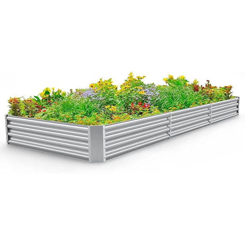 Custom Logo Big Metal Planter Boxes Large Galvanized Steel Planter Box 8*4*2 Ft
