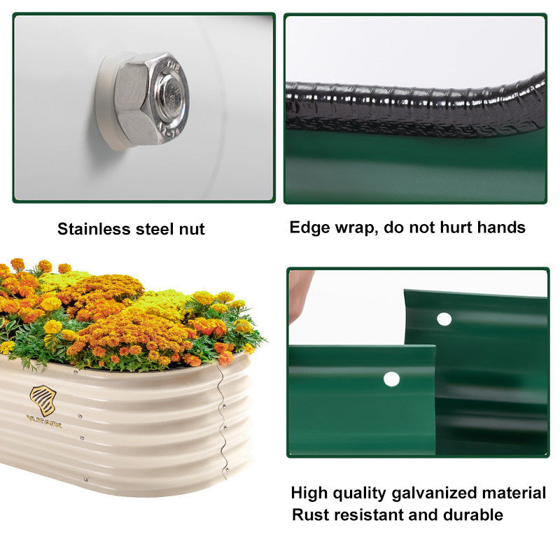 Rot Resistant Galvanized Planter Box Rectangular Galvanised Garden Beds 2*2*1.5 Ft
