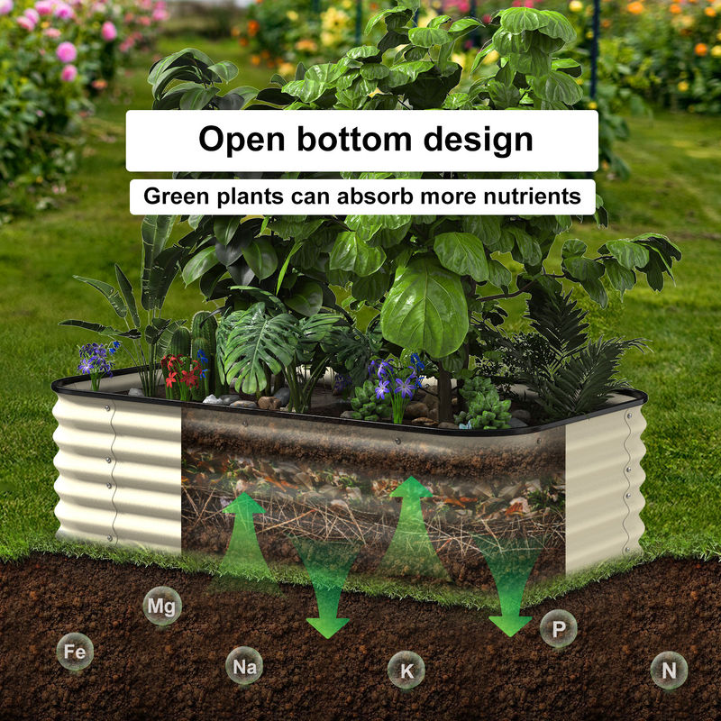 Rot Resistant Galvanized Planter Box Rectangular Galvanised Garden Beds 2*2*1.5 Ft