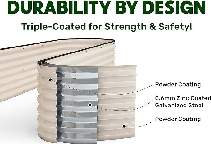5*3.5*1.5 Ft Modular Metal Raised Garden Bed Kit For Vegetables Bottomless