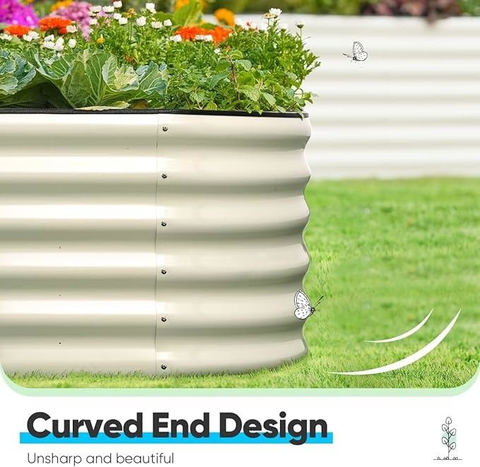 5*3.5*1.5 Ft Modular Metal Raised Garden Bed Kit For Vegetables Bottomless