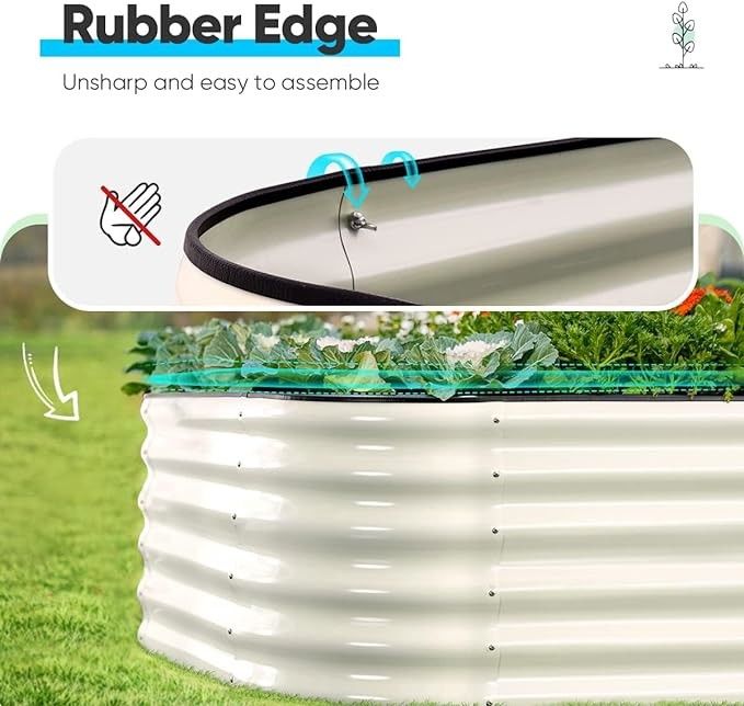 5*3.5*1.5 Ft Modular Metal Raised Garden Bed Kit For Vegetables Bottomless