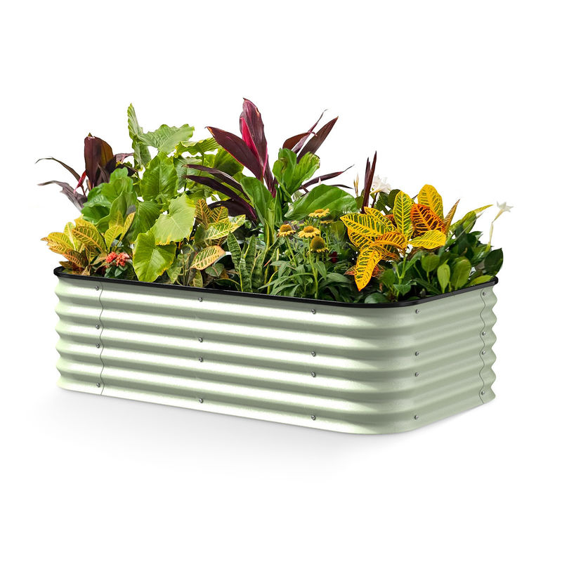 Ruggedized Oval Metal Raised Garden Bed Planter 5*3.5*1.5 Ft Rust Resistant