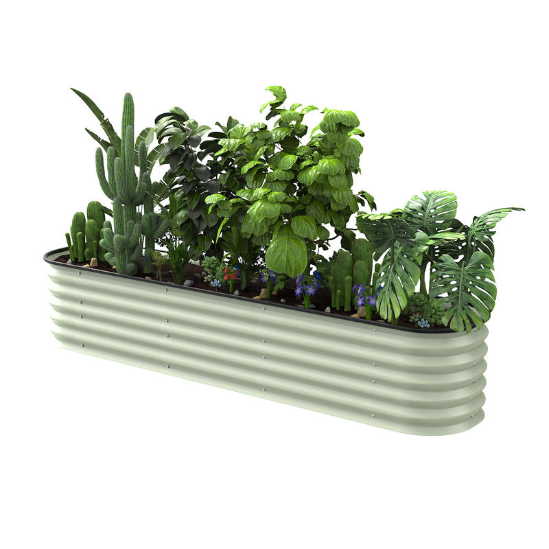 Lightweight 6.5*2*1.5 Ft Galvanized Oval Raised Bed For Vegetables