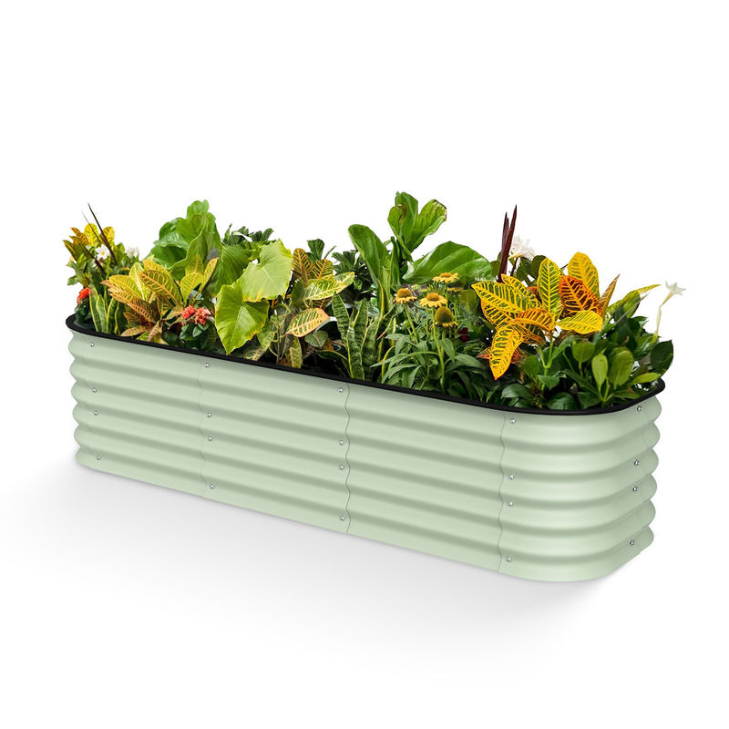 Lightweight 6.5*2*1.5 Ft Galvanized Oval Raised Bed For Vegetables
