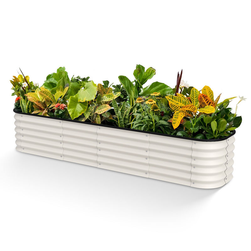 8*2*1.5 Ft Modular Galvanized Steel Oval Raised Garden Planter Bed For Flowers