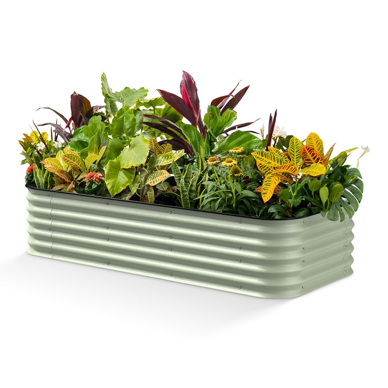 Outdoor 6.5*3.5*1.5 Ft Metal Oval Garden Bed Galvanised Garden Beds Ruggedized