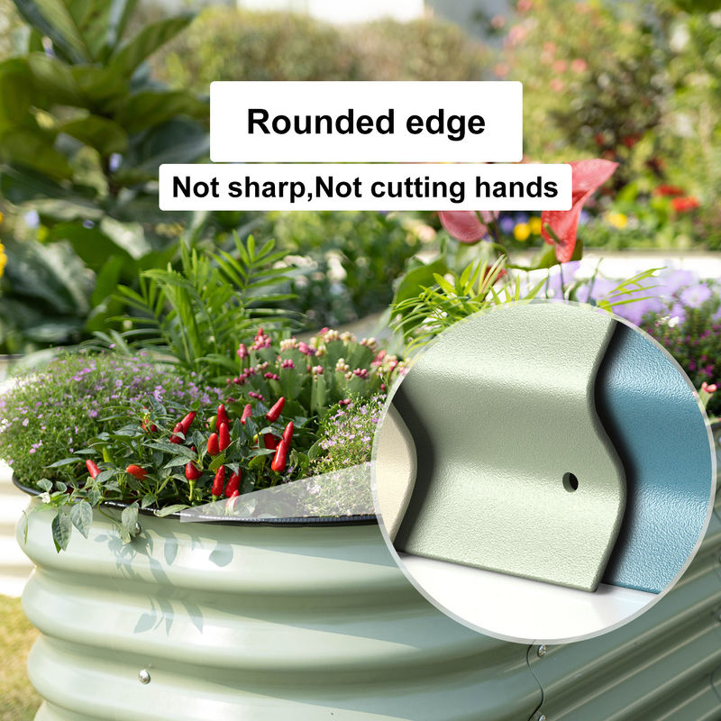 Outdoor 6.5*3.5*1.5 Ft Metal Oval Garden Bed Galvanised Garden Beds Ruggedized