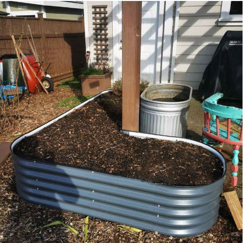 5.5*5.5*1.4 FT L Shaped Galvanized Raised Garden Bed Modern Style