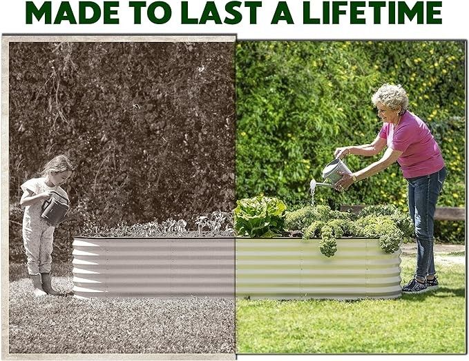 Antirust Galvanized Raised Bed Planters  7*11.5*1.4 Ft  For Gardening Vegetables