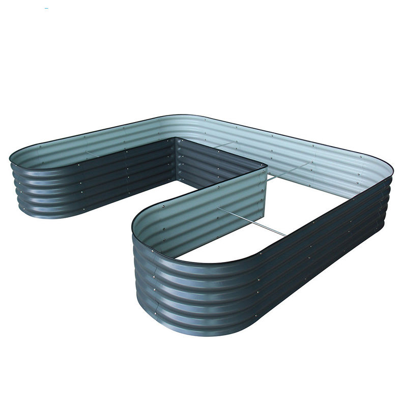 ISO Certified U Shaped Raised Garden Bed 7*8.4*1.4 Ft  Metal Raised Flower Bed