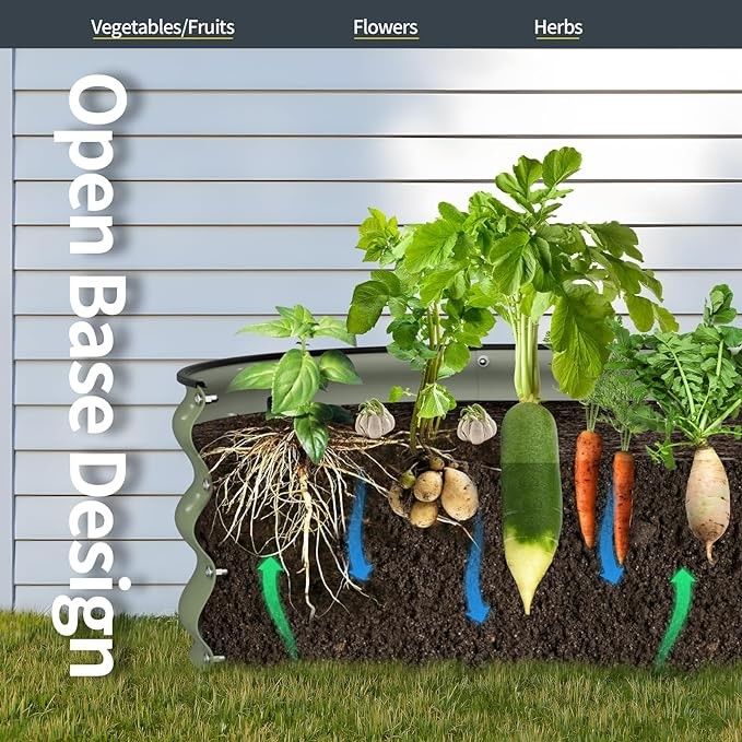 6.4*2.6*2 Ft Dark Green Raised Garden Bed Outdoor For Vegetable Raised Garden Beds For Flower Garden Planter Box