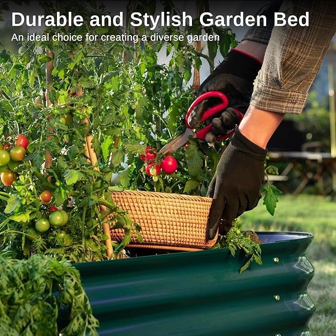 6.4*2.6*2 Ft Dark Green Raised Garden Bed Outdoor For Vegetable Raised Garden Beds For Flower Garden Planter Box