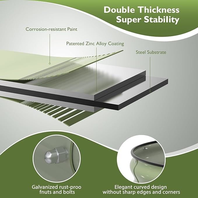 Galvanized Raised Garden Beds Outdoor Planter Box With Safety Edging Metal Raised Beds For Gardening 6.4*2.6*2 Ft