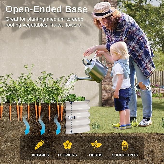 Galvanized Steel Raised Garden Bed 6.4*2.6*2 Ft Modular Planter For Gardening Vegetables Ivory White Meta Planter Box