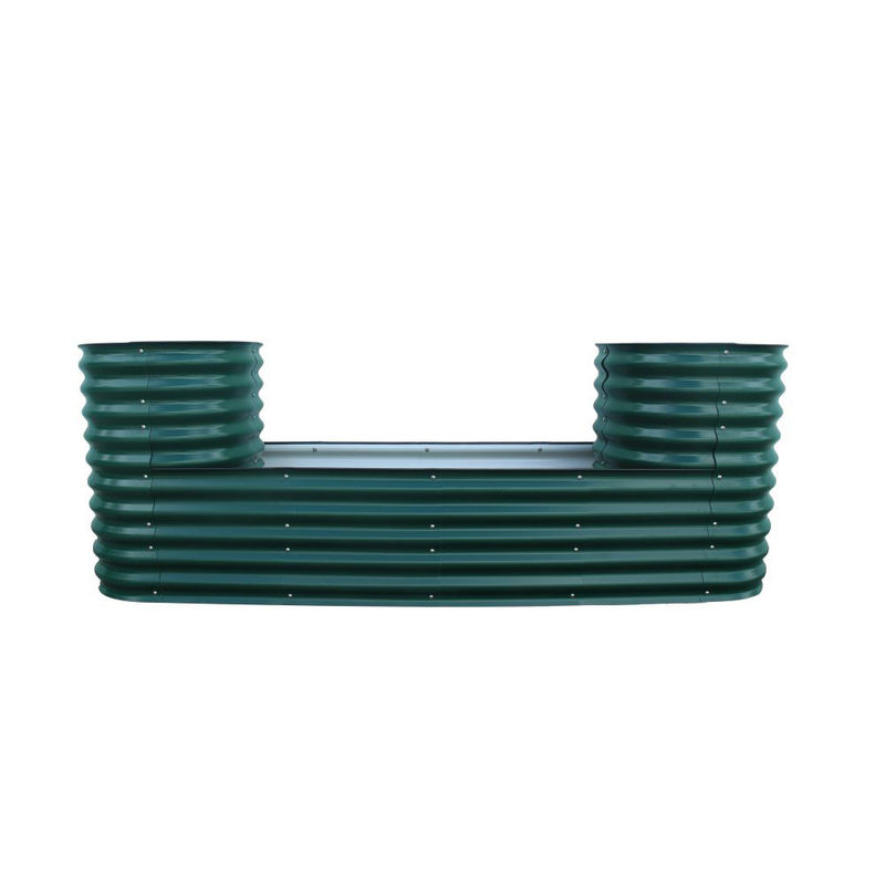 Galvanized Raised Garden Bed Kit 7.9*2*2.6 Ft Metal Planter Box For Vegetables furit  herb Outdoor Backyard Dark Green