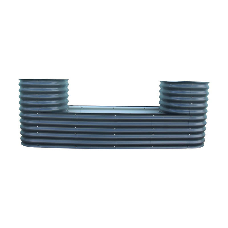 Raised Garden Bed Kit Vegetables Flowers Planter Box Galvanized Planter Boxes For Outdoors 7.9*2*2.6 Ft dark grey