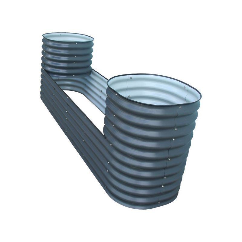 Raised Garden Bed Kit Vegetables Flowers Planter Box Galvanized Planter Boxes For Outdoors 7.9*2*2.6 Ft dark grey