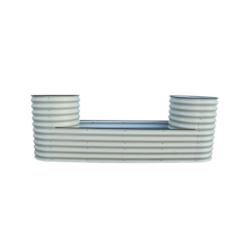 Galvanized Raised Garden Bed Outdoor 7.9*2*2.6 Ft Bottomless Garden Boxes Ivory White Metal Raised Beds For Gardening