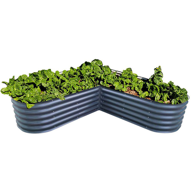 Raised Garden Bed 7*7*1.4 Ft Dark Grey Metal Modular Raised Garden Planter Box For Outdoor Flowers Herbs Vegetable