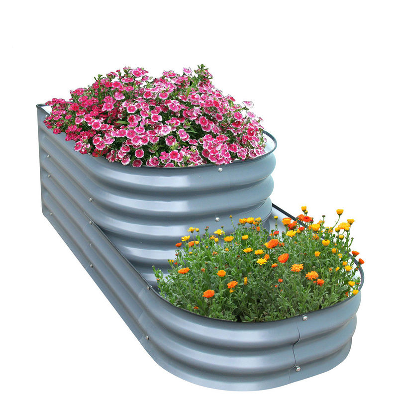4.3*2*1.4Ft Metal Modular Raised Beds Planter Box For Growing Flowers