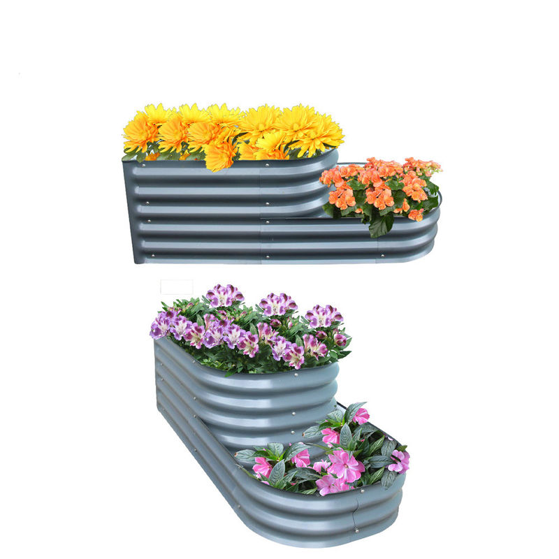 4.3*2*1.4Ft Metal Modular Raised Beds Planter Box For Growing Flowers