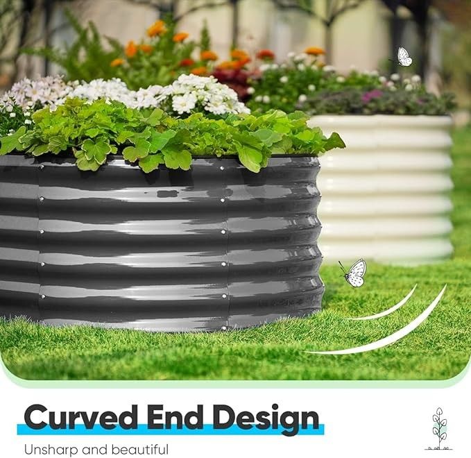4.3*2*1.4Ft Metal Modular Raised Beds Planter Box For Growing Flowers