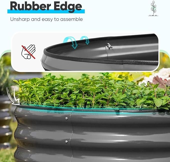 4.3*2*1.4Ft Metal Modular Raised Beds Planter Box For Growing Flowers
