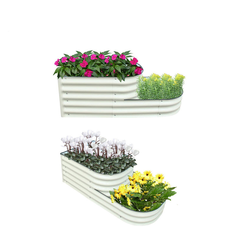 High Strength 4.3*2*1.4 Ft Stainless Steel Raised Garden Bed D Shaped