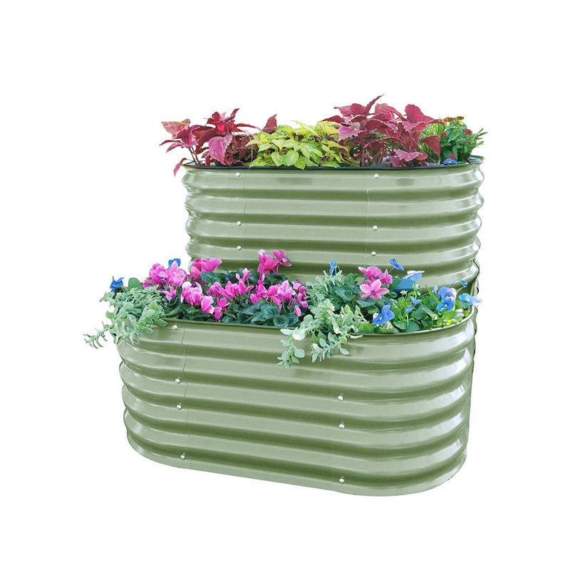 3.4x3.4x2.6 Ft Deep Root Raised Herb Garden Planter Galvanised Vegetable Planters OEM
