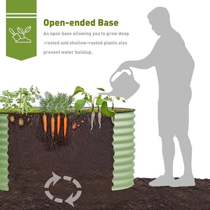 3.4x3.4x2.6 Ft Deep Root Raised Herb Garden Planter Galvanised Vegetable Planters OEM