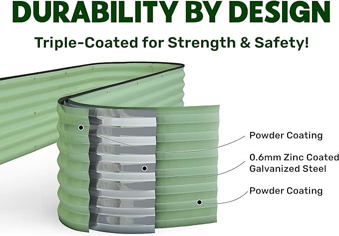 4.5*4.5*1.4 Ft Large Galvanised Raised Beds Galvanized Planter Box Outside Mount