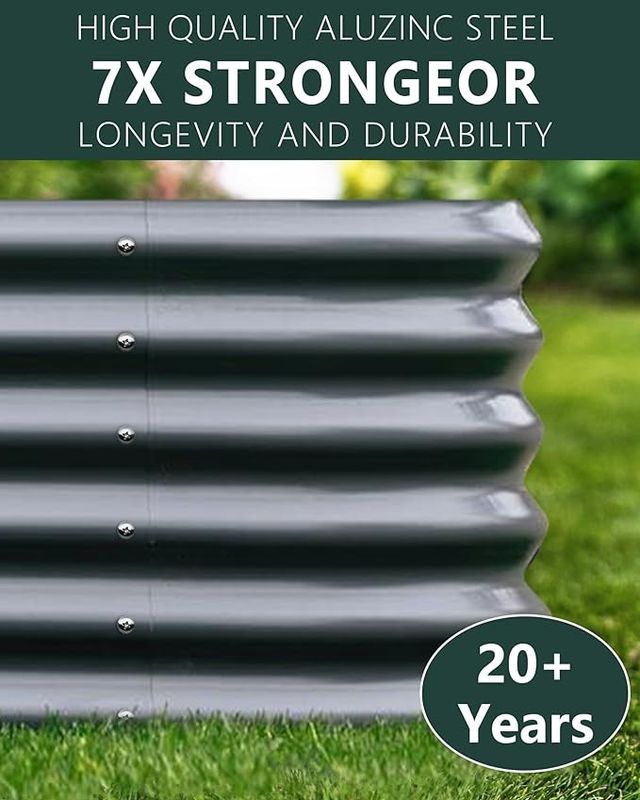 Large Rot Resistant Modular Metal Raised Garden Bed 4.5*4.5*1.4 Ft
