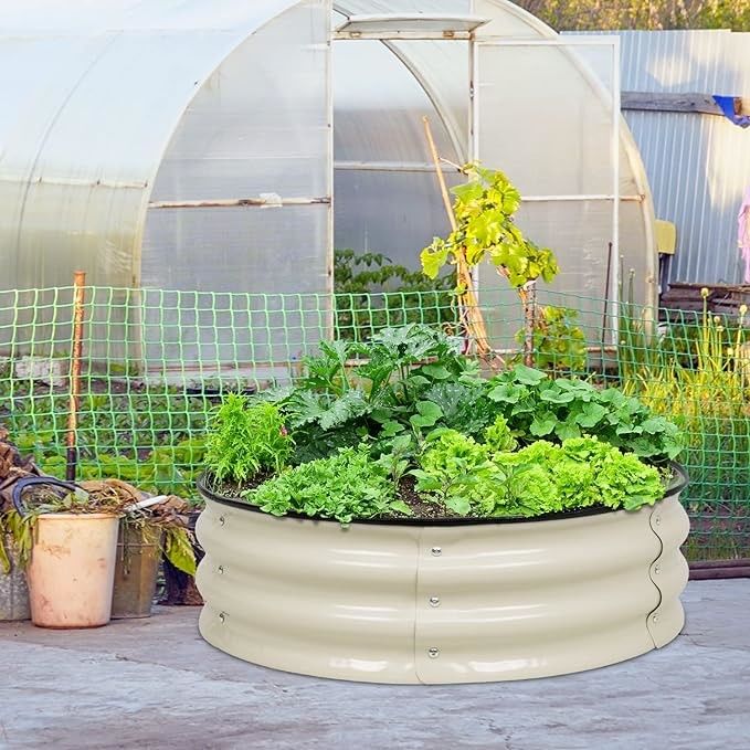High Round Raised Garden Steel Galvanised Beds Kit 3.5Ft* 0.66Ft High Strength
