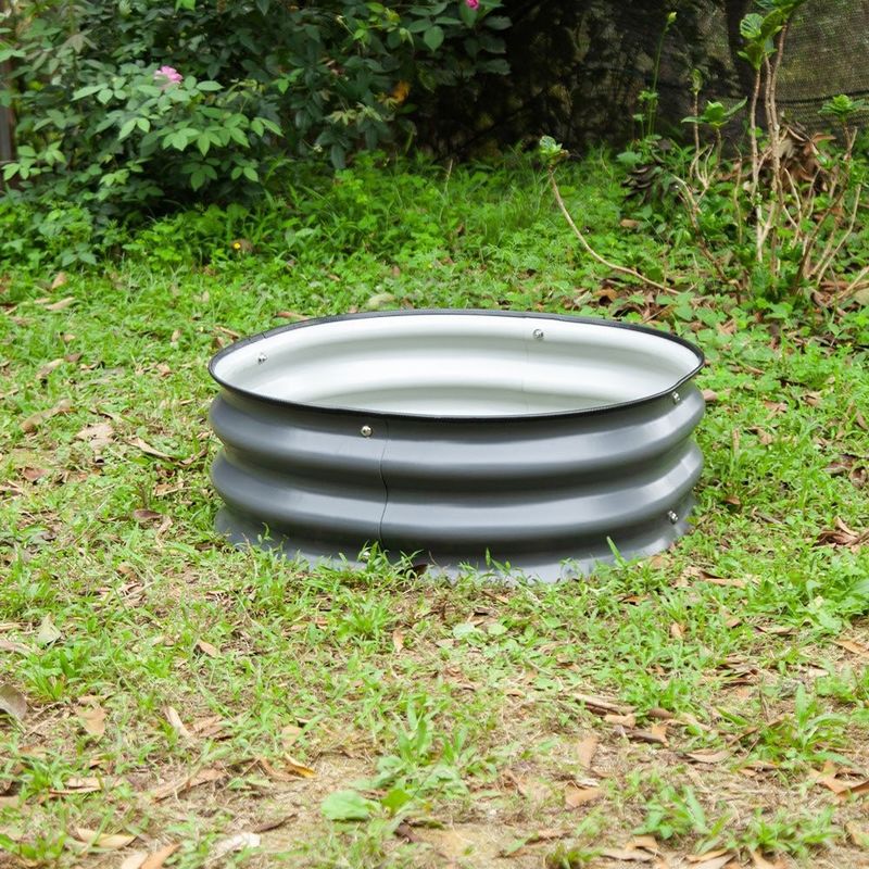 2×2×0.67ft Galvanized Raised Garden Beds Outdoor For Gardening Vegetables Flowers