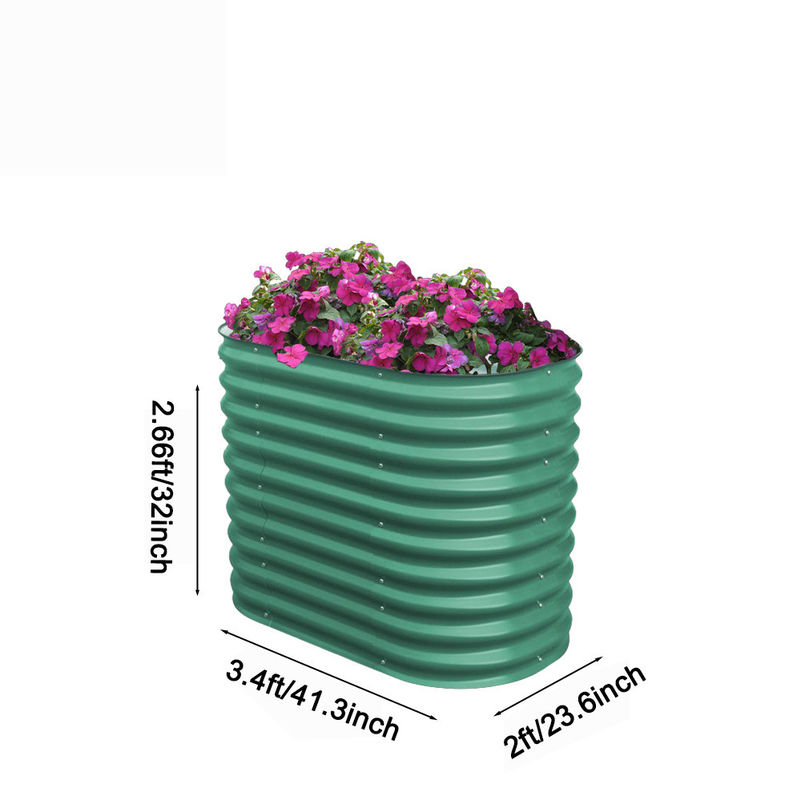 Galvanizli Yükseltilmiş Bahçe Yatağı Kit Dış Bahçe Yükseltilmiş Bitki Kutusu 3.4*2*2.66 ft Metal Yükseltilmiş Bahçe Yatakları Sebze için