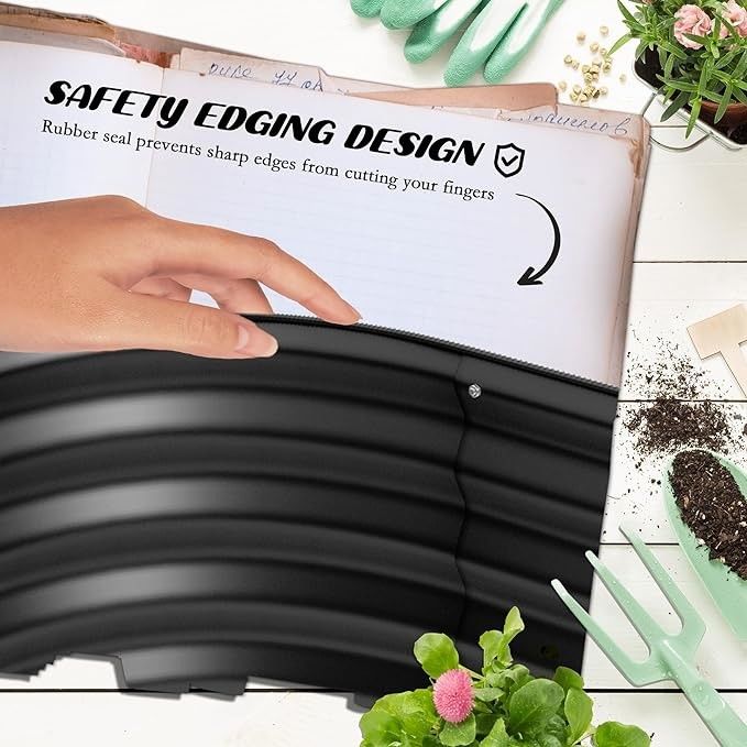 Oval Dış Bahçe Yükseltilmiş Bitki Kutusu Metal galvanizli yükseltilmiş yatak kitleri 3.4*3.4*2.66 Ft