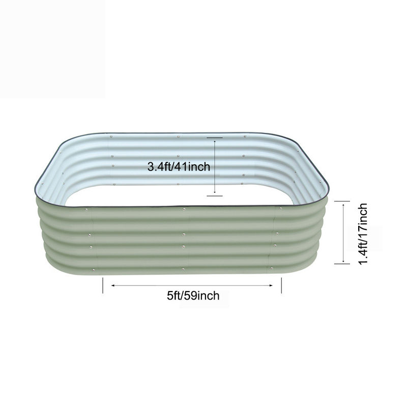 Yükseltilmiş Bahçe Yatağı Kits 5x3.4x1.4Ft Dışarı Metal Çiçek Yatakları Paslanmaz Çelik Bahçe Bitkileri Ekmek İçin Patio Toprak Ekicisi