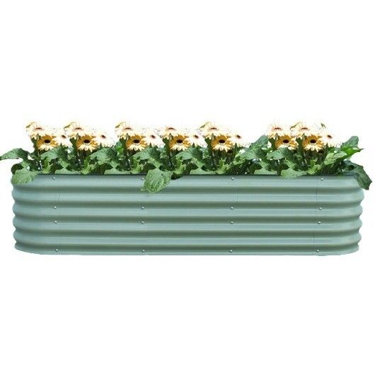 Modern Stil 6.4*2*1.4 Ft Galvanizli Yükseltilmiş Bahçe Yatak Kütesi Kolay Montaj Sebze Ekimi Açık Hava