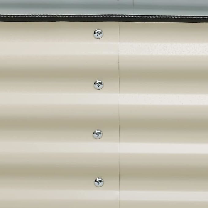 Galvanizli Metal Yükseltilmiş Bahçe Yatağı Ekimci Yükseltilmiş Yataklar 6.4*2*2.6 Ft Dışarı Metal Ekimci Sebzeler İçin Kutusu Fildişi Beyaz