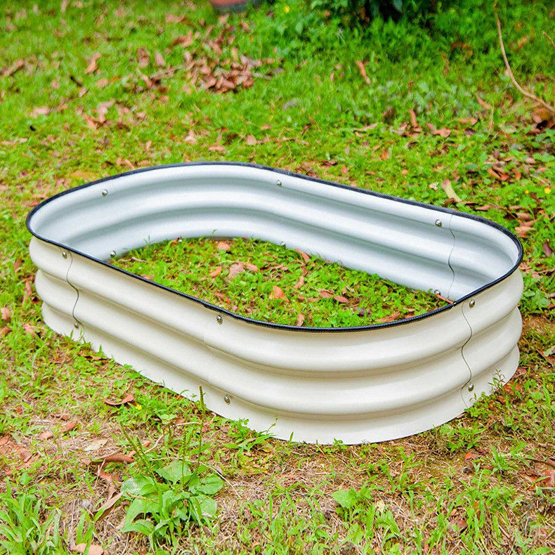 Galvanizli Yükseltilmiş Bahçe Yatağı Kit Dış Bahçe Yükseltilmiş Bitki Kutusu Metal Yükseltilmiş Bahçe Yatakları Sebze 3.4×2×0.66 ft