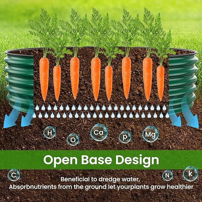 Sturdy Galvanized Steel Raised Garden Planter Bed 9.4*2*0.7 Ft  Easy Assembly