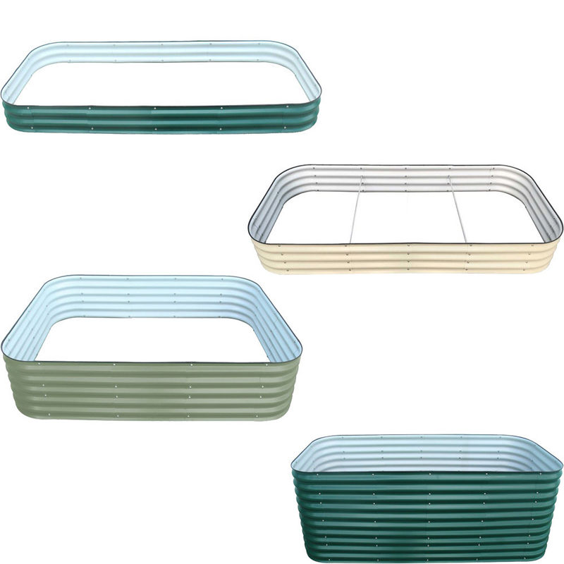 Sturdy Galvanized Steel Raised Garden Planter Bed 9.4*2*0.7 Ft  Easy Assembly
