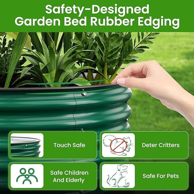 Modern 9.4*2*1.4 Ft Galvanized Steel Raised Garden Planter Stable For Vegetables