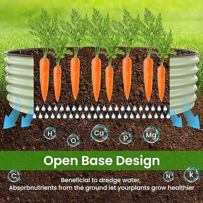 Easy To Assemble Galvanized Metal Raised Garden Bed 9.4*2*1.4 Ft Light Green